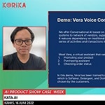 CEO dan co-founder Kata.AI Irzan Raditya memaparkan demonstrasi terkait Vera Voice Commerce Bot